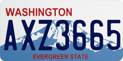 WA license plate AXZ3665