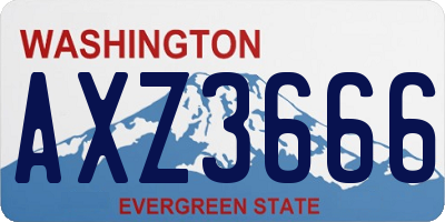 WA license plate AXZ3666