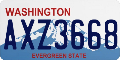 WA license plate AXZ3668