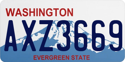 WA license plate AXZ3669