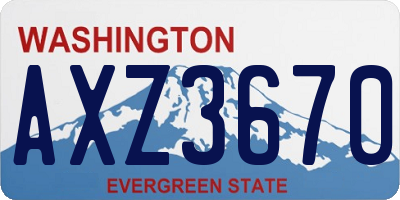 WA license plate AXZ3670