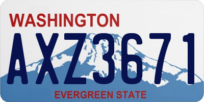 WA license plate AXZ3671