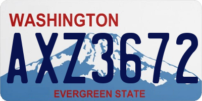 WA license plate AXZ3672
