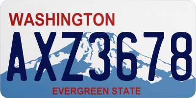 WA license plate AXZ3678