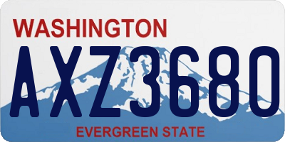 WA license plate AXZ3680