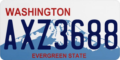 WA license plate AXZ3688