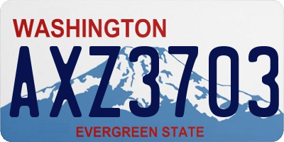WA license plate AXZ3703