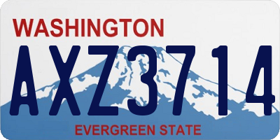 WA license plate AXZ3714