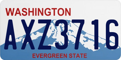 WA license plate AXZ3716