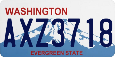 WA license plate AXZ3718