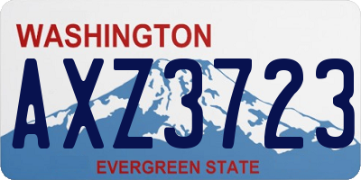 WA license plate AXZ3723
