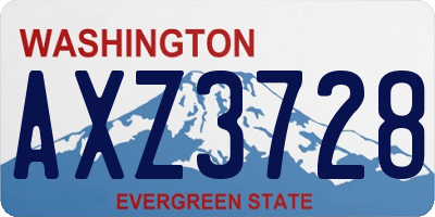 WA license plate AXZ3728