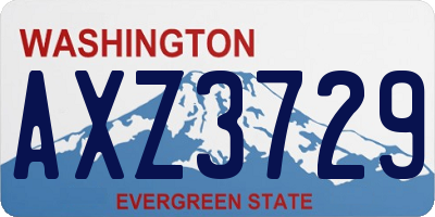 WA license plate AXZ3729