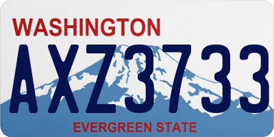 WA license plate AXZ3733
