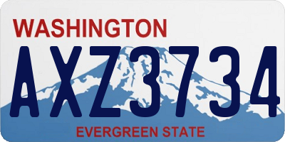 WA license plate AXZ3734