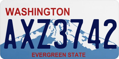 WA license plate AXZ3742