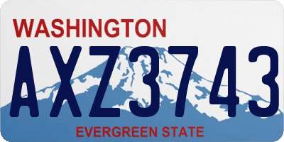 WA license plate AXZ3743