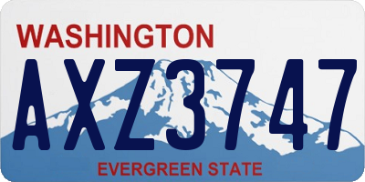 WA license plate AXZ3747