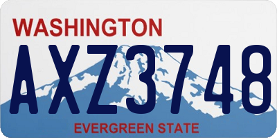 WA license plate AXZ3748
