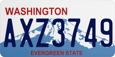 WA license plate AXZ3749