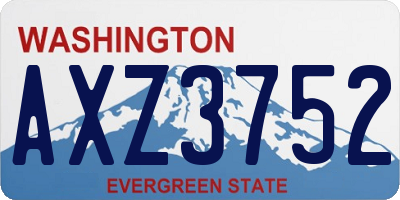 WA license plate AXZ3752