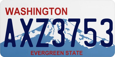 WA license plate AXZ3753