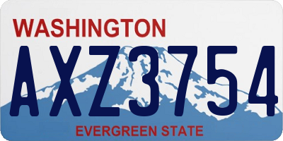 WA license plate AXZ3754