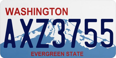 WA license plate AXZ3755