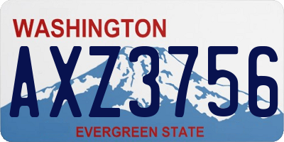 WA license plate AXZ3756
