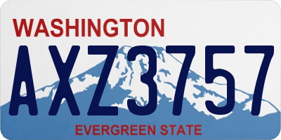 WA license plate AXZ3757