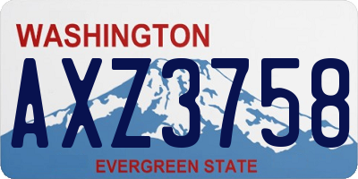 WA license plate AXZ3758