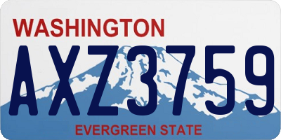 WA license plate AXZ3759