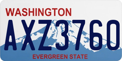 WA license plate AXZ3760