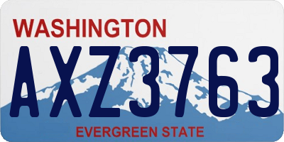 WA license plate AXZ3763