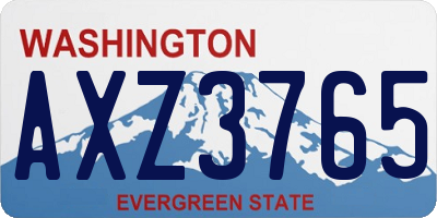 WA license plate AXZ3765