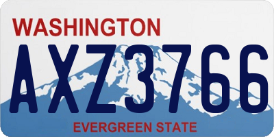 WA license plate AXZ3766