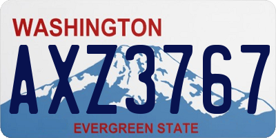 WA license plate AXZ3767