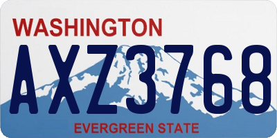 WA license plate AXZ3768