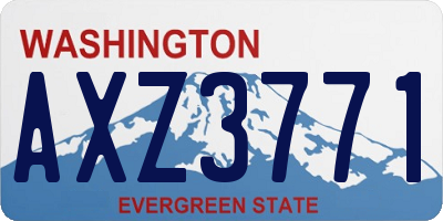 WA license plate AXZ3771
