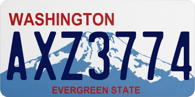WA license plate AXZ3774