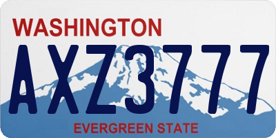 WA license plate AXZ3777