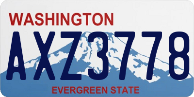 WA license plate AXZ3778