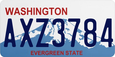 WA license plate AXZ3784