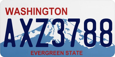 WA license plate AXZ3788