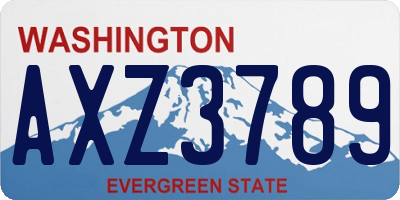 WA license plate AXZ3789