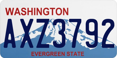 WA license plate AXZ3792