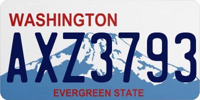 WA license plate AXZ3793
