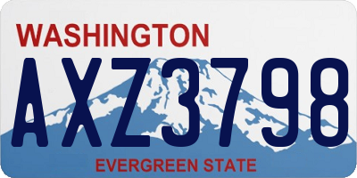 WA license plate AXZ3798