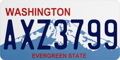 WA license plate AXZ3799
