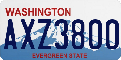 WA license plate AXZ3800